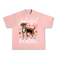 Salmon Kids Boxer Dog Just A Girl Who Loves Boxers Gift Urban Heavy Tee - trangStudio