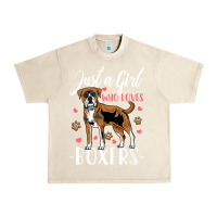 Sandshell Kids Boxer Dog Just A Girl Who Loves Boxers Gift Urban Heavy Tee - trangStudio
