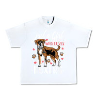 White Kids Boxer Dog Just A Girl Who Loves Boxers Gift Urban Heavy Tee - trangStudio