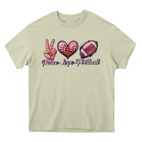 Mossy peace love football Heavy Core Tee - JahusDesignShop