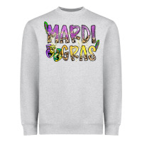 Heather Grey mardi gras Heavyweight Sweatshirt - SublimationCraftShop