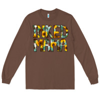 Chestnut Inked Mama Flowers Long Sleeve Tee - CowCowDesign