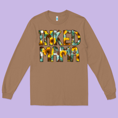 Inked Mama Flowers Long Sleeve Tee Designed By Cowcowdesign