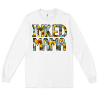 White Inked Mama Flowers Long Sleeve Tee - CowCowDesign