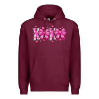 Burgundy XOXO Valentines Premium Hoodie - CowhideDigitalArt