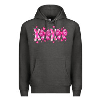 Charcoal Heather XOXO Valentines Premium Hoodie - CowhideDigitalArt