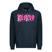 Navy XOXO Valentines Premium Hoodie - CowhideDigitalArt
