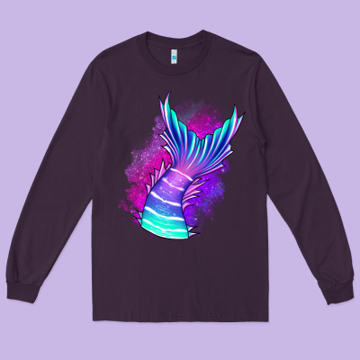 Mermaid Long Sleeve Tee Designed By Jasminsmagicworld