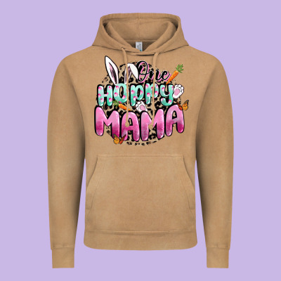 One Hoppy Mama Easter Day Vintage Hoodie Designed By Cowgirlartshop