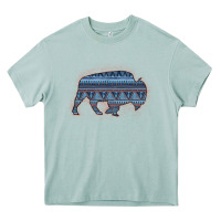 Arona Bison Silhouette Blue Aztec Heavy Core Tee - Bettercallsaul