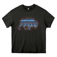 Bison Silhouette Blue Aztec Heavy Core Tee | Teevron