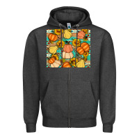 Charcoal Heather pumpkin sunflowers leaves Zipper Hoodie - Artiststas