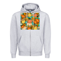 Heather Grey pumpkin sunflowers leaves Zipper Hoodie - Artiststas