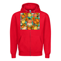 Red pumpkin sunflowers leaves Zipper Hoodie - Artiststas