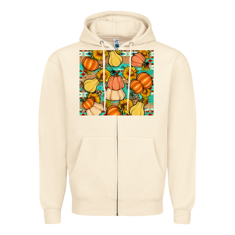 Pumpkin Sunflowers Leaves Zipper Hoodie by Artiststas | Teevron