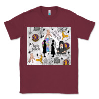 Burgundy gothic girl and colorful girl Classic Tee - TumblerDesignByShophia