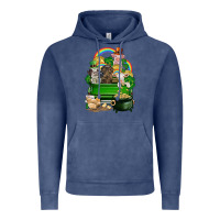 Vintage Denim St. Patrick's Day animal truck Vintage Hoodie - CowGirlArtShop