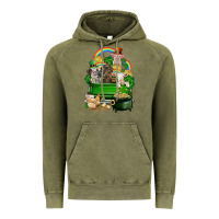 Vintage Olive St. Patrick's Day animal truck Vintage Hoodie - CowGirlArtShop