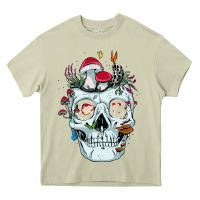 Mossy halloween skull collector mushrooms flowers and butterflies sweatshirt Heavy Core Tee - trangStudio