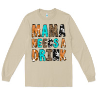 Mushroom Mama Needs a Drink Long Sleeve Tee - CowCowDesign