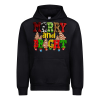 Black merry and bright with christmas tree  cakes ado Urban Hoodie - AdoDesignShop