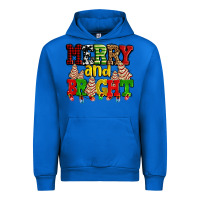 Cobalt merry and bright with christmas tree  cakes ado Urban Hoodie - AdoDesignShop