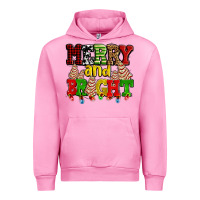 Fuchsia Pink merry and bright with christmas tree  cakes ado Urban Hoodie - AdoDesignShop