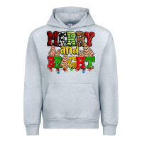 Heather Grey merry and bright with christmas tree  cakes ado Urban Hoodie - AdoDesignShop