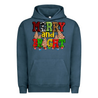 Pigment Midnight Navy merry and bright with christmas tree  cakes ado Urban Hoodie - AdoDesignShop