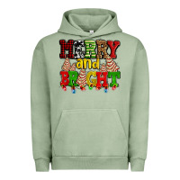 Pigment Oil Green merry and bright with christmas tree  cakes ado Urban Hoodie - AdoDesignShop