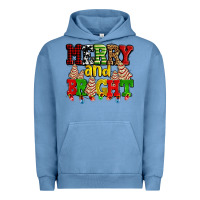 Pigment Pebble Blue merry and bright with christmas tree  cakes ado Urban Hoodie - AdoDesignShop