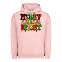Pigment Salmon merry and bright with christmas tree  cakes ado Urban Hoodie - AdoDesignShop