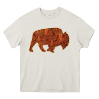 Cream Bison Silhouette Red Skull Heavy Core Tee - Bettercallsaul