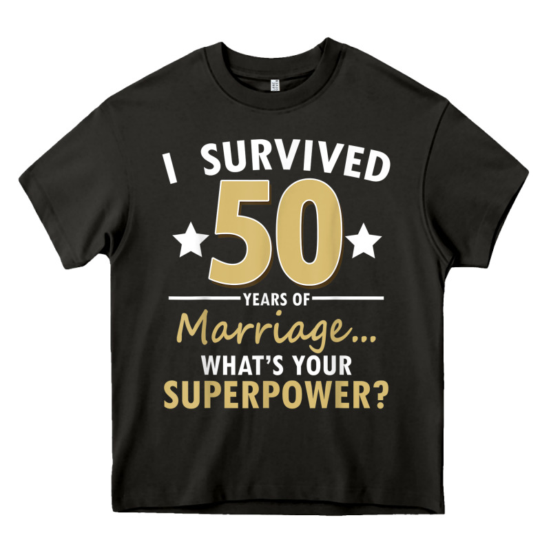50 Years Of Marriage Superpower 50th Wedding Anniversary Heavy Core Tee by trangStudio | Teevron