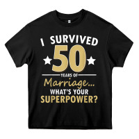 Black 50 years of marriage superpower 50th wedding anniversary Heavy Core Tee - trangStudio