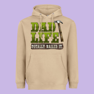 Dad Lıfe Totally Naıled It Heavyweight Hoodie Designed By Barkaloodesign