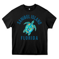 Black sanibel island beach design  sea turtle illustration gift pullover hoo Heavy Core Tee - trangStudio