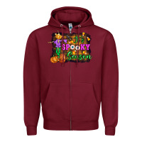 Burgundy it's spooky season halloween Zipper Hoodie - Artiststas