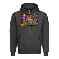Charcoal Heather it's spooky season halloween Zipper Hoodie - Artiststas