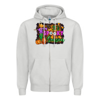 Dove Grey it's spooky season halloween Zipper Hoodie - Artiststas