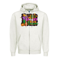 Oatmeal Heather it's spooky season halloween Zipper Hoodie - Artiststas