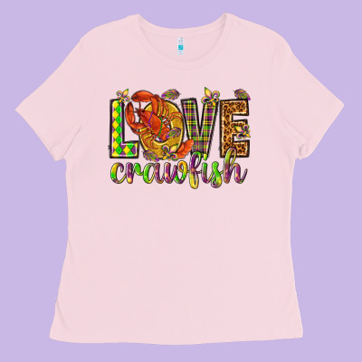 Mardi Gras Love Crawfish Ladies Tee Designed By Nancycooperartshop