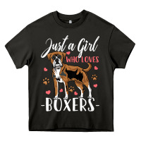 Asphalt Kids Boxer Dog Just A Girl Who Loves Boxers Gift Heavy Core Tee - trangStudio