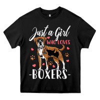 Black Kids Boxer Dog Just A Girl Who Loves Boxers Gift Heavy Core Tee - trangStudio