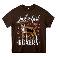 Chocolate Brown Kids Boxer Dog Just A Girl Who Loves Boxers Gift Heavy Core Tee - trangStudio