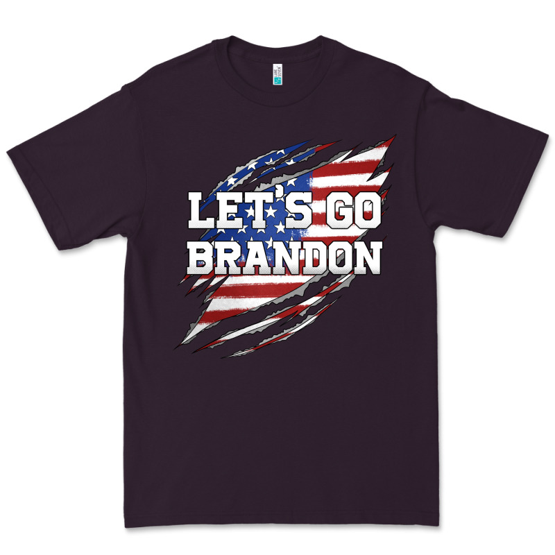 Let's Go Brandon Ripped Cloth With American Flag Premium Tee by Jasminsmagicworld | Teevron