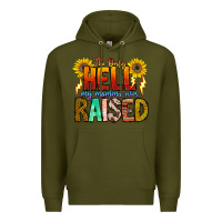 Army Green The Only Hell My Momma Ever Premium Hoodie - CowhideDigitalArt