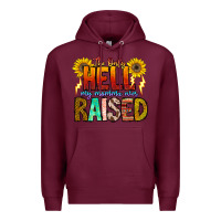 Burgundy The Only Hell My Momma Ever Premium Hoodie - CowhideDigitalArt