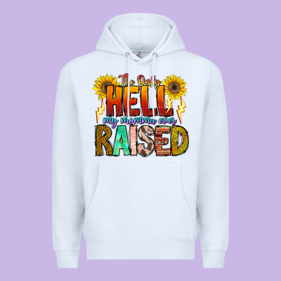 The Only Hell My Momma Ever Premium Hoodie Designed By Cowhidedigitalart