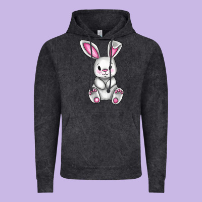Cute Bunny Easter Vintage Hoodie Designed By Cowgirlartshop